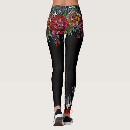 MATRYOSHKA COLLECTIE vivid florvormig patroon Leggings (Achterkant)