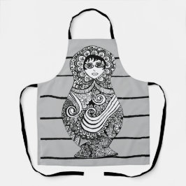 Matryoshka Doll BW Schort