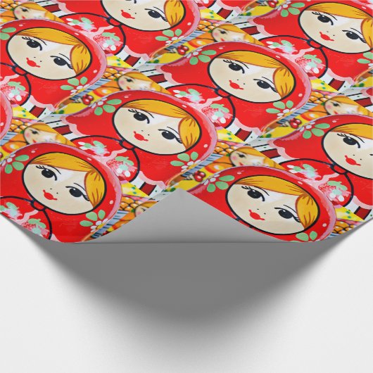 Matryoshka Doll Cadeaupapier (Hoek)