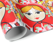 Matryoshka Doll Cadeaupapier (Rol Hoek)