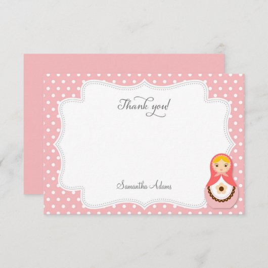 Matryoshka Doll Hartelijk dank Bedankkaart (Voorkant / Achterkant)