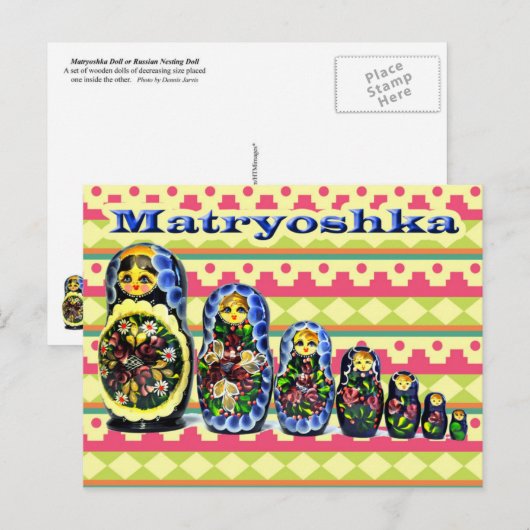 Matryoshka Doll of Russische Nesting Doll Briefkaart (Voorkant / Achterkant)