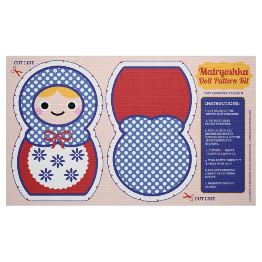 Matryoshka Doll Pattern Kit Stof (Fat Quarter)