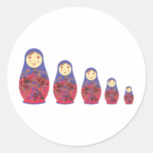 Matryoshka Doll ~ Russian Nesting / Babushka Ronde Sticker