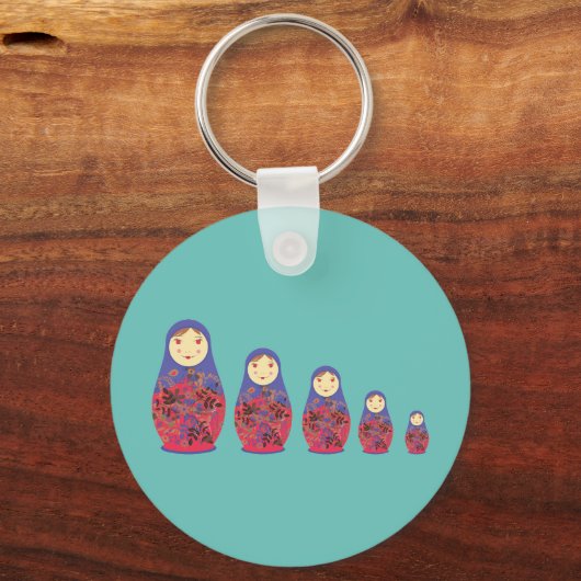Matryoshka Doll ~ Russian Nesting / Babushka Sleutelhanger (Voorkant)