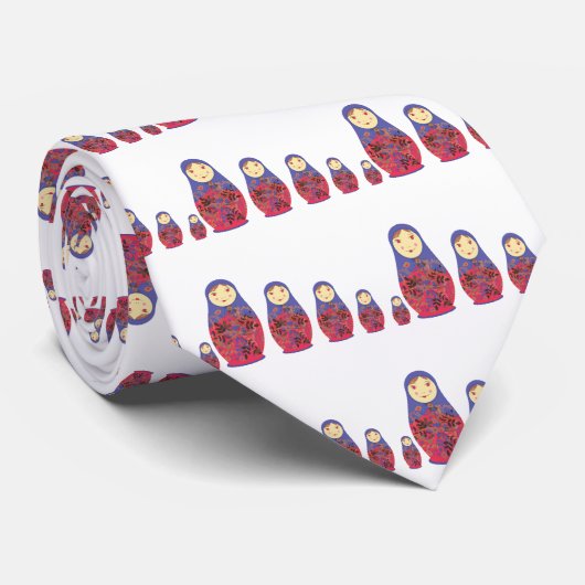 Matryoshka Doll ~ Russian Nesting / Babushka Stropdas (Opgerold)