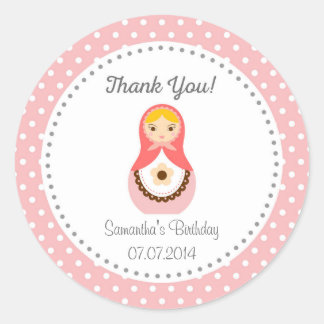 Matryoshka Doll Verjaardag Dank u Sticker