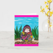 Matryoshka Doll wenskaart Kaart (Gele Bloem)