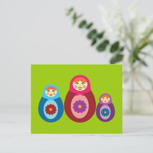Matryoshka Dolls Briefkaart (Staand voorkant)
