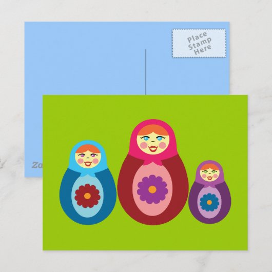 Matryoshka Dolls Briefkaart (Voorkant / Achterkant)