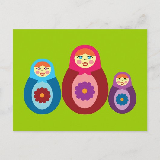 Matryoshka Dolls Briefkaart (Voorkant)