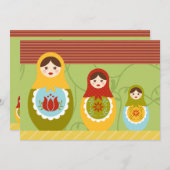Matryoshka Dolls Gepersonaliseerd uitnodiging op z (Voorkant / Achterkant)