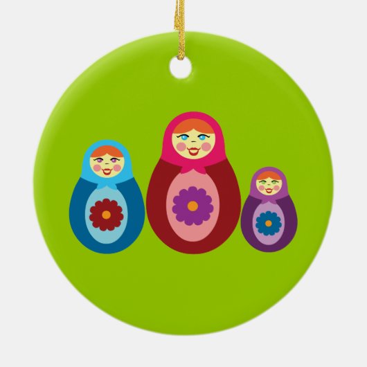 Matryoshka Dolls Keramisch Ornament (Achterkant)