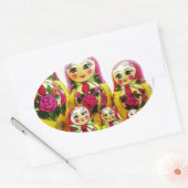 Matryoshka Dolls Ovale Sticker (Envelop)