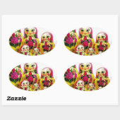 Matryoshka Dolls Ovale Sticker (Vel)