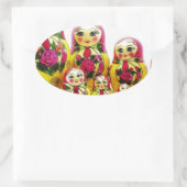 Matryoshka Dolls Ovale Sticker (Tas)