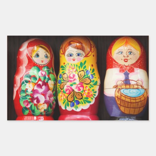Matryoshka Dolls Rechthoekige Sticker (Voorkant)