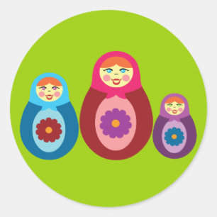 Matryoshka Dolls Ronde Sticker