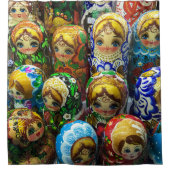 Matryoshka Dolls Souvenir Kiosk Travel Photo Douchegordijn (Voorkant)