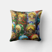 Matryoshka Dolls Souvenir Kiosk Travel Photo Kussen (Achterkant)