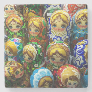 Matryoshka Dolls Souvenir Kiosk Travel Photo Stenen Onderzetter