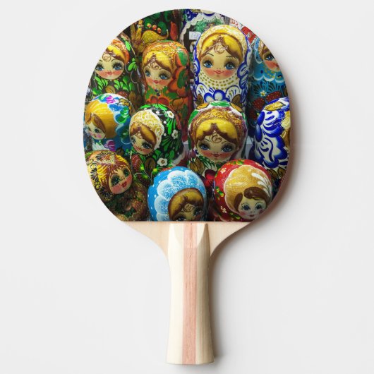 Matryoshka Dolls Souvenir Kiosk Travel Photo Tafeltennisbatje (Voorkant)