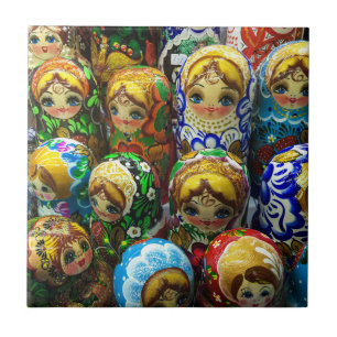 Matryoshka Dolls Souvenir Kiosk Travel Photo Tegeltje