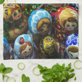 Matryoshka Dolls Souvenir Kiosk Travel Photo Theedoek (Gevouwen)