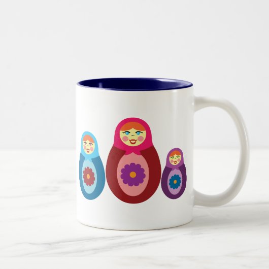 Matryoshka Dolls Tweekleurige Koffiemok (Rechts)