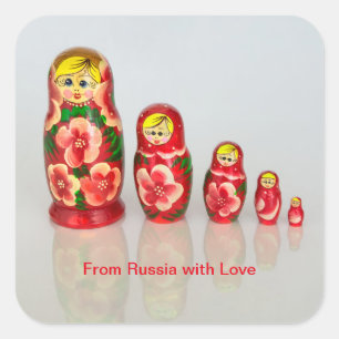 Matryoshka Dolls Vierkante Sticker