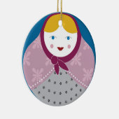 Matryoshka kerstboomversiering keramisch ornament (Rechts)
