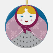 Matryoshka kerstboomversiering keramisch ornament (Voorkant)