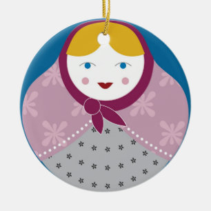 Matryoshka kerstboomversiering keramisch ornament