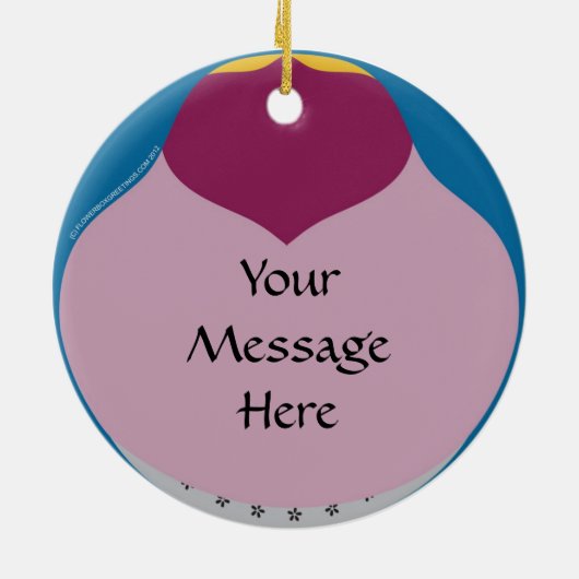 Matryoshka kerstboomversiering keramisch ornament (Achterkant)