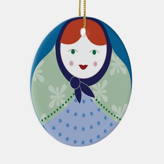 Matryoshka kerstboomversiering keramisch ornament (Rechts)