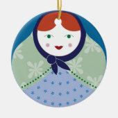 Matryoshka kerstboomversiering keramisch ornament (Voorkant)