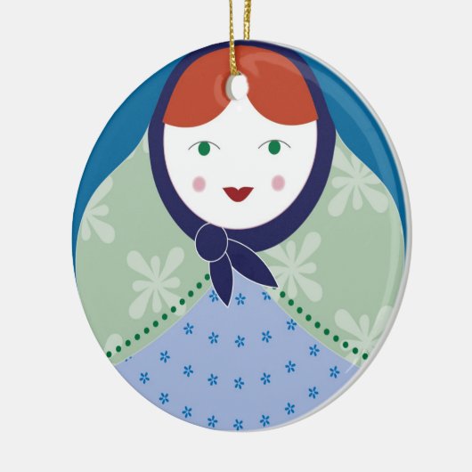 Matryoshka kerstboomversiering keramisch ornament (Links)