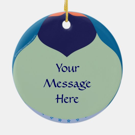 Matryoshka kerstboomversiering keramisch ornament (Achterkant)