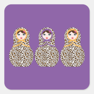 Matryoshka Missydoll Vierkante Sticker