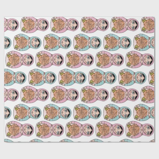 Matryoshka Nesting Doll Babushka Speelgoed Gift Cadeaupapier (Vlak)