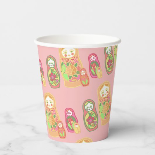 Matryoshka Papieren Bekers (Achterkant)