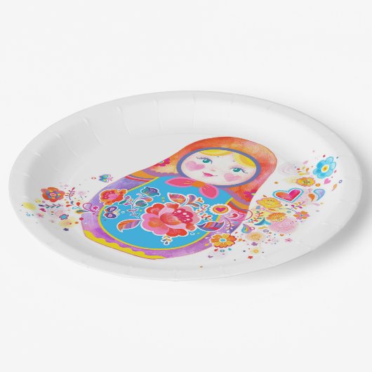 Matryoshka Papieren Bordje (Gekanteld)