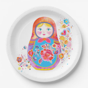 Matryoshka Papieren Bordje