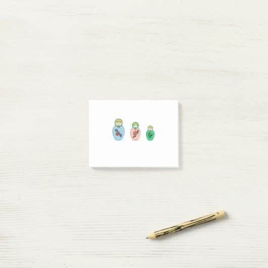 Matryoshka-pop Post-it® Notes (Op bureau)