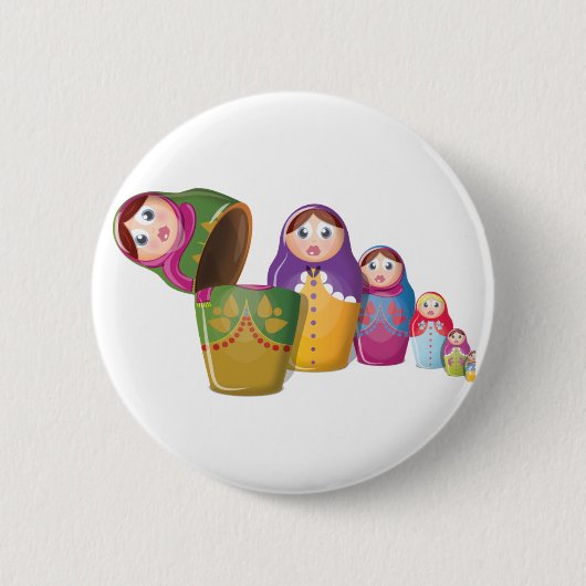 Matryoshka-pop - Russisch nestpoppenpatroon Ronde Button 5,7 Cm (Voorkant)
