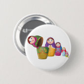 Matryoshka-pop - Russisch nestpoppenpatroon Ronde Button 5,7 Cm (Voorkant /achterkant)