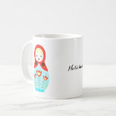 Matryoshka pop Russische nestende pop aangepast Koffiemok (Voorkant links)