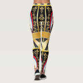 Matryoshka-poppen met gouden bloem leggings (Achterkant)