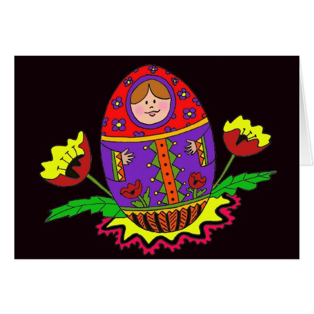 Matryoshka Pysanka Ukraine Folk Art (Voorkant Horizontaal)