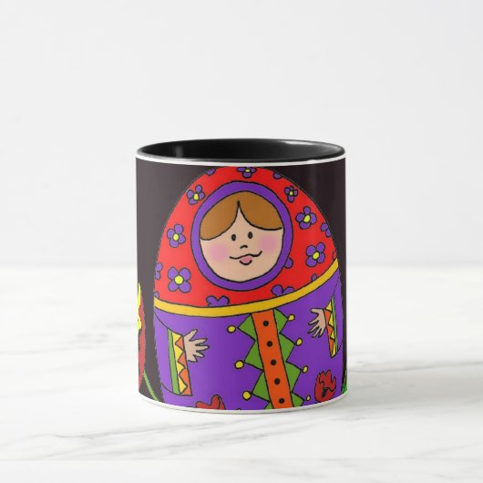 Matryoshka Pysanka Ukraine Folk Art Mok (Midden)